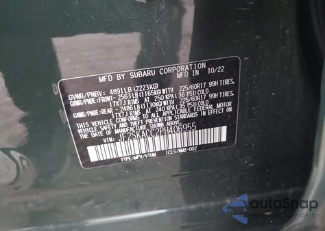 2023 Subaru Forester из США, поврежденный, VIN JF2SKACC2PH406955